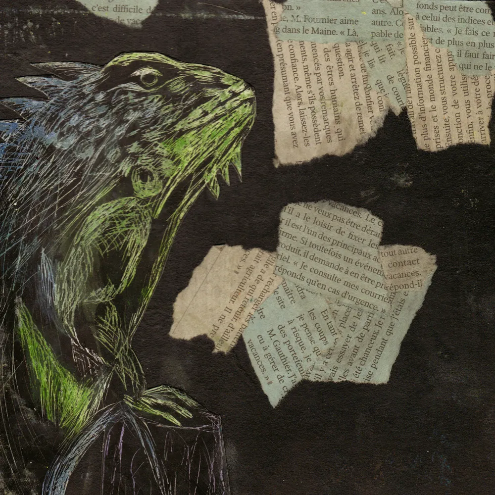 Lézard -gravure